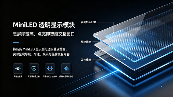 MiniLED 透明显示模块示意图